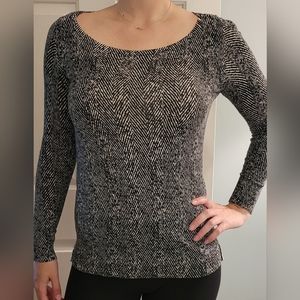 White House Black Market Shirt n Black and White.  Size M